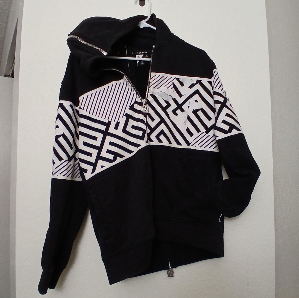 Black and White Geometric Hoodie